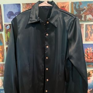 satin button down